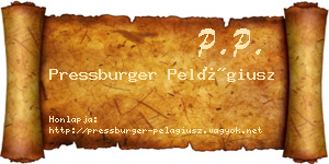 Pressburger Pelágiusz névjegykártya